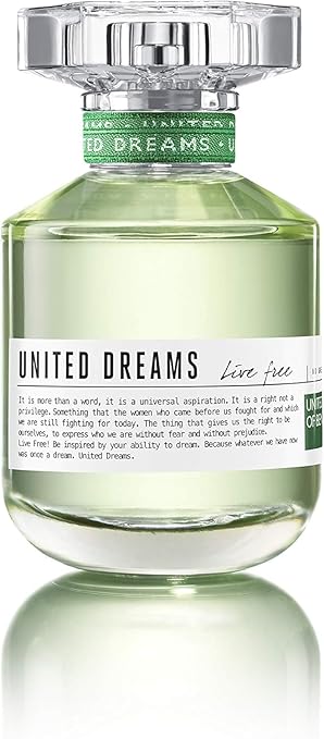 United Colors of Benetton Dreams Live Free Eau De Toilette Spray For Women, 80 Ml